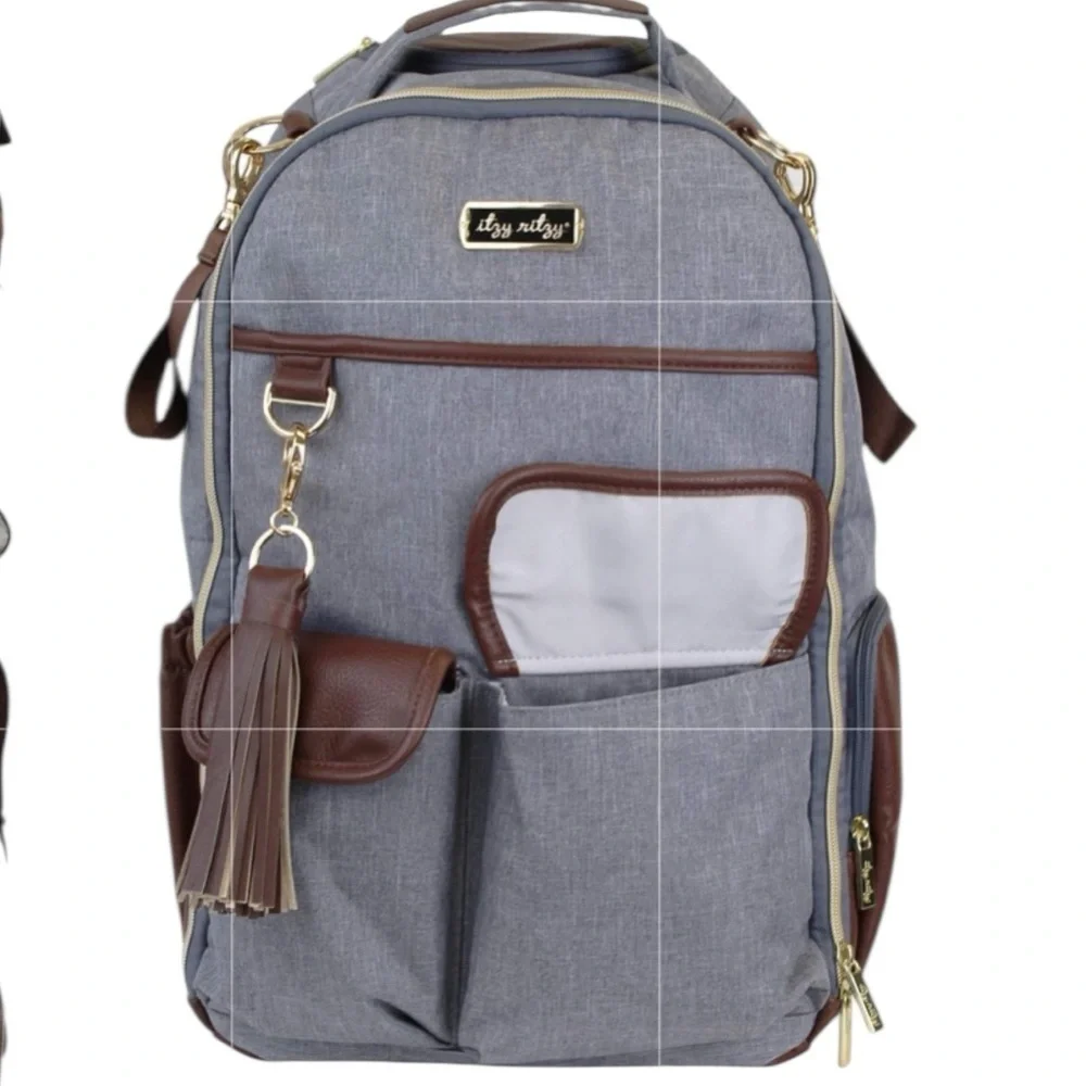 ITZY RITZY Heather Grey Boss Backpack Diaper Bag